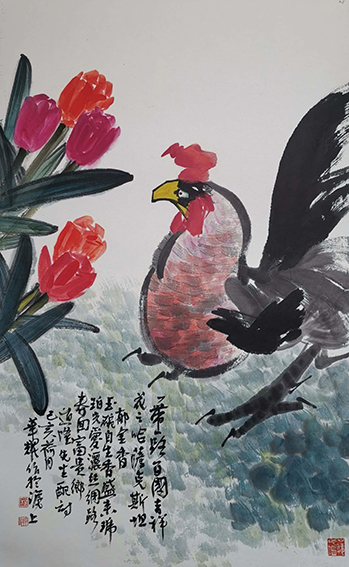 杨华耀作品 《一带一路百国吉祥花之哈萨克斯坦郁金香》.jpg