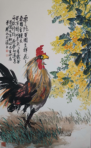 杨华耀作品 《一带一路百国吉祥花之泰国金链花》.jpg