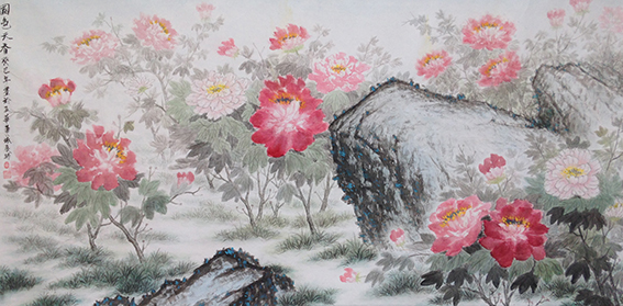 黄展时作品 《国色天香》规格：133cmx67cm.JPG