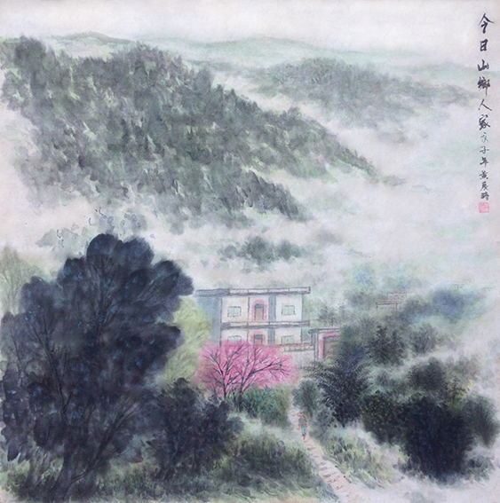 黄展时作品 《今日山乡人家》规格：68cmx68cm.JPG