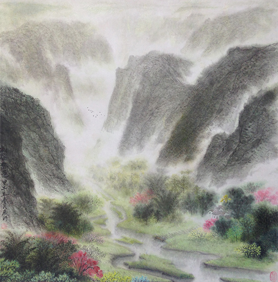 黄展时作品 《幽谷春色》规格：67cmx67cm.JPG