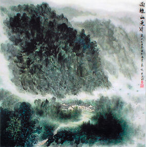 黄展时作品 《雨后山更清》规格：67cmx67cm.jpg