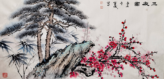 胡宝成作品《三友图》.jpg