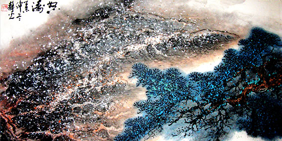 任静光  《怒涛》100x52cm.jpg