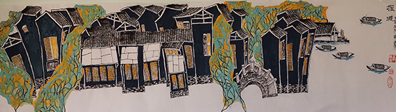 章志华作品《摆渡》  规格：130×35cm  2022年.jpg
