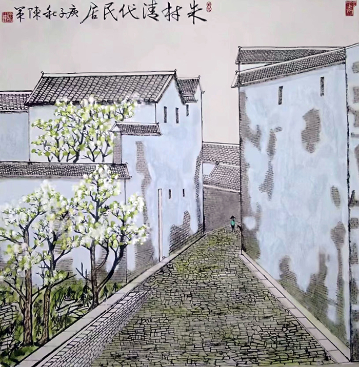 陈策作品《朱村清代民居》.jpg