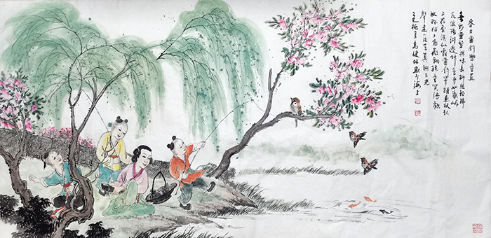 高健林作品《春日垂钓乐童真》.jpg