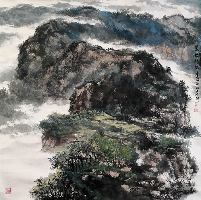 盛絜作品《晨韵新歌》  规格：68×68cm.jpg