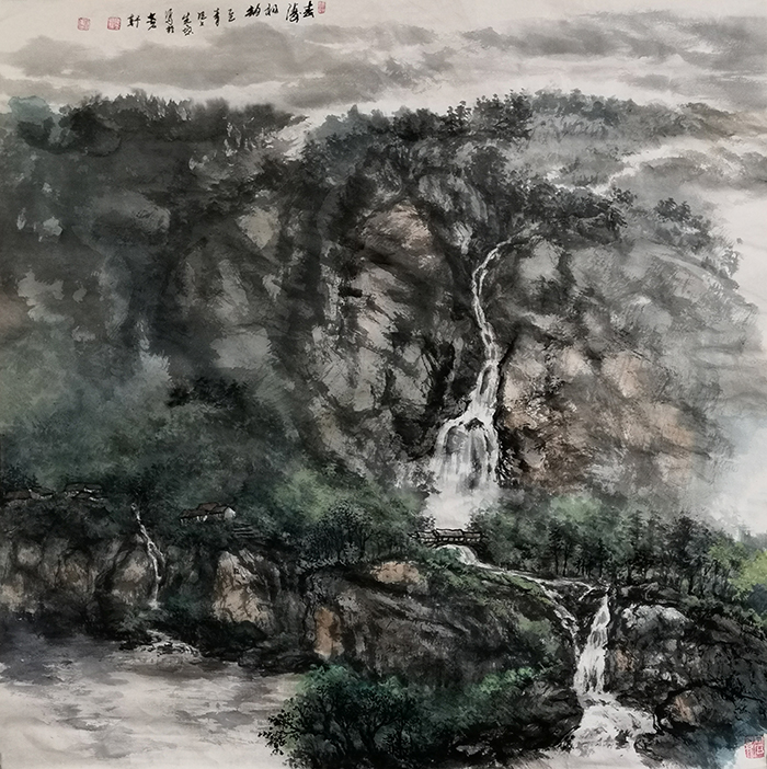 盛絜作品《春涛初韵》  规格：68×68cm.jpg