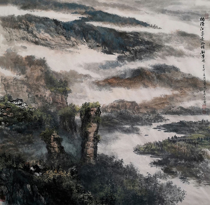 盛絜作品《楠溪江远景风情韵梦境》  规格：68×68cm.jpg