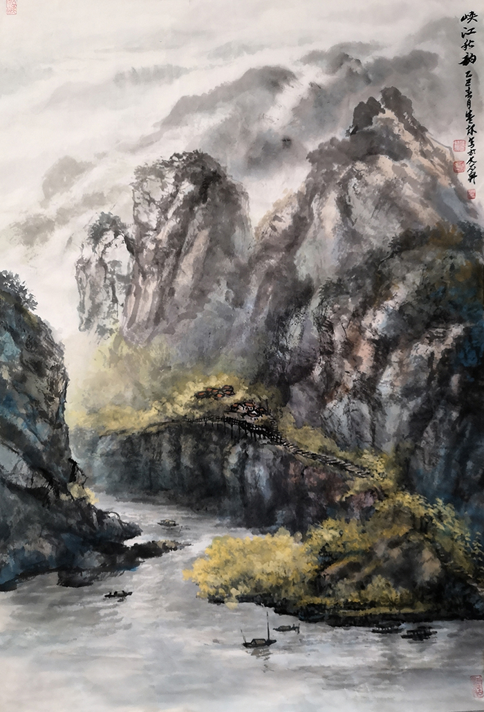 盛絜作品《峡江秋韵》  规格：68×45cm.jpg