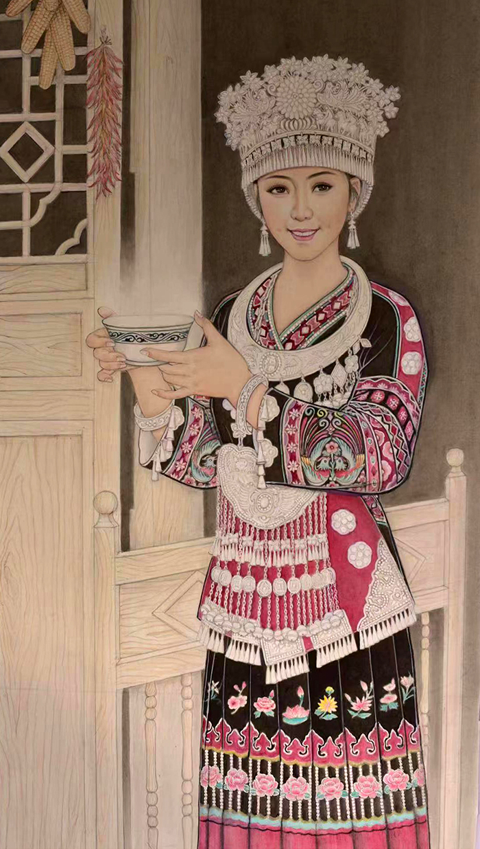 肖耀彩作品3《苗家迎客》.jpg