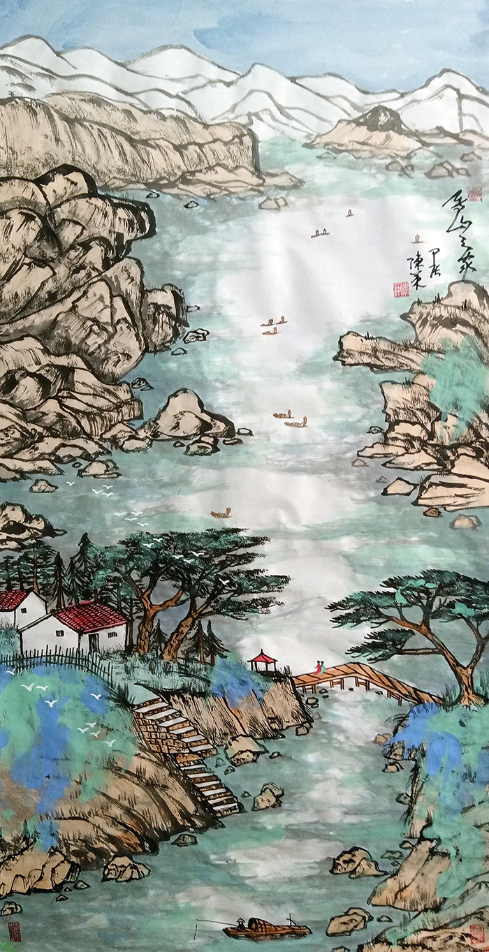 陈策作品1《马山之家》  甲辰  规格：138×69cm.jpg