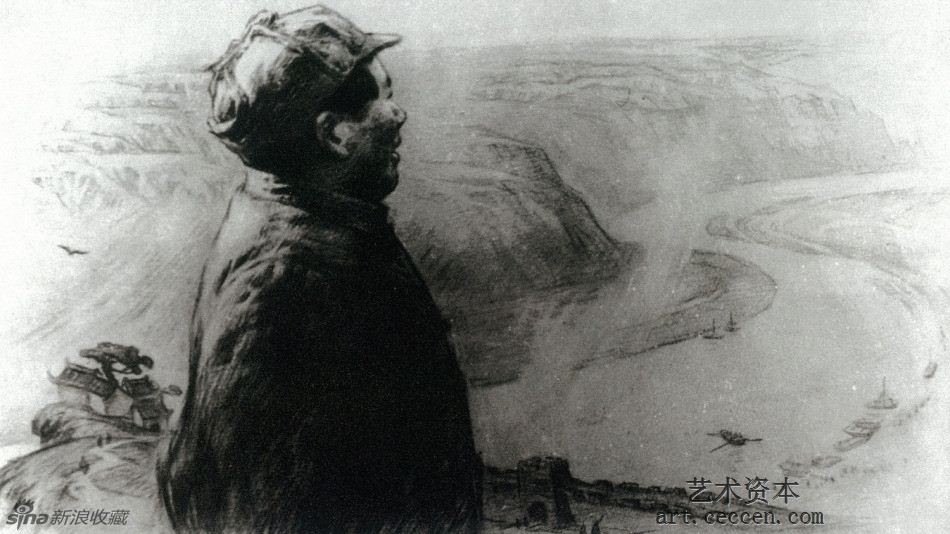 佳城东望素描40cm×60cm，1964年