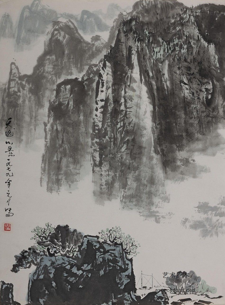 天山小景(二)-35x46-1979年