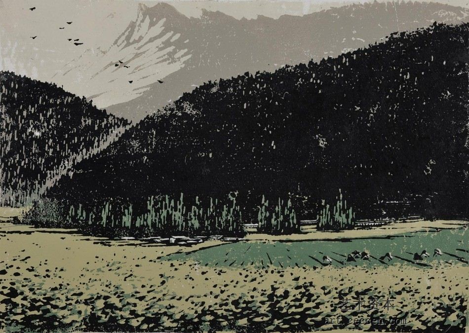 天山脚下农忙时-39x27-1962年