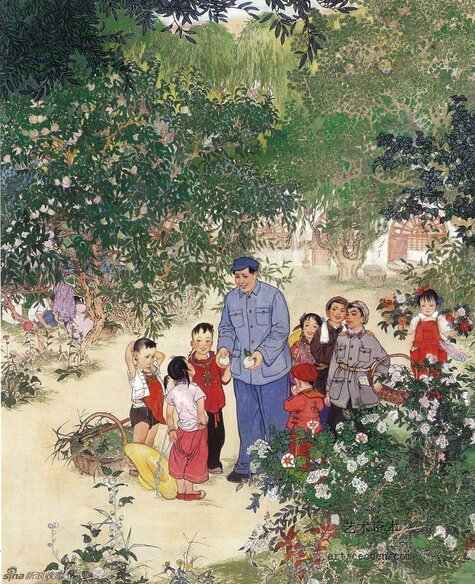 枣园桃李120cm×100cm，1962年