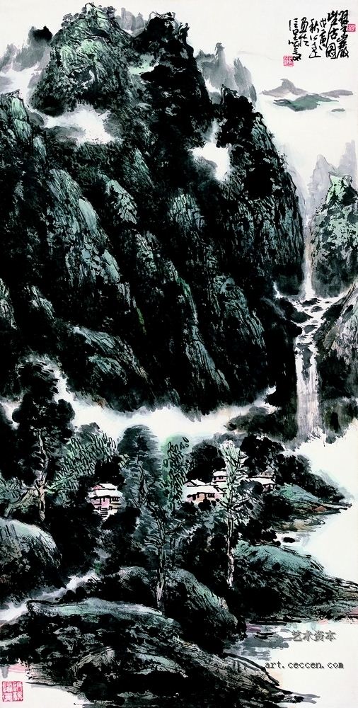 翠岩山居图