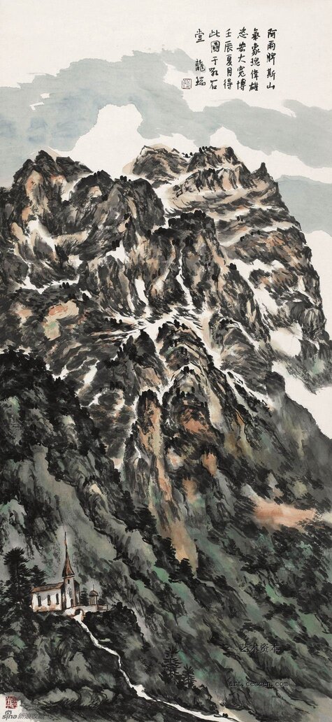 阿尔卑斯山136.5×68cm龙瑞2012