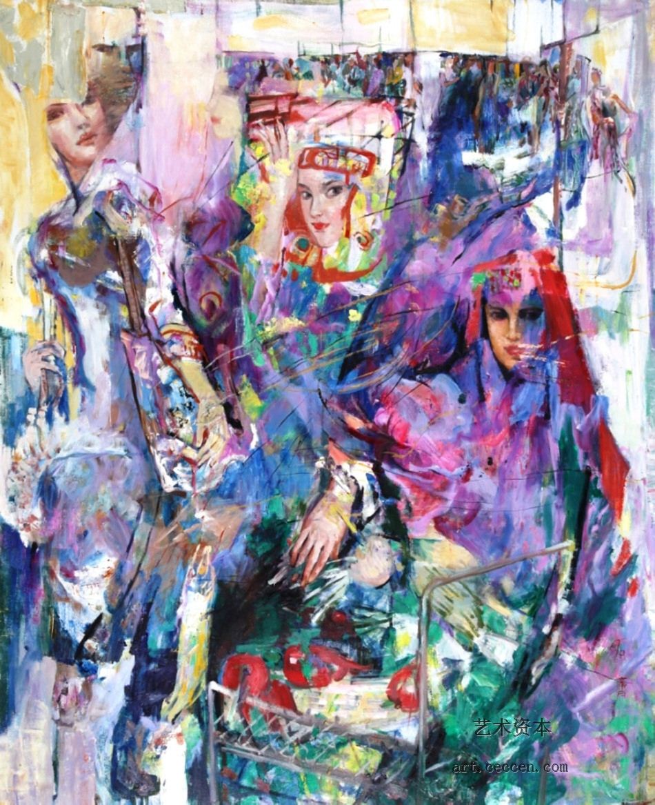 集市小象2000年作130X160cm