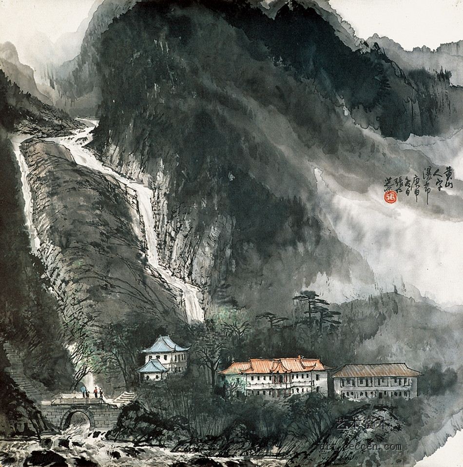 黄山人字瀑