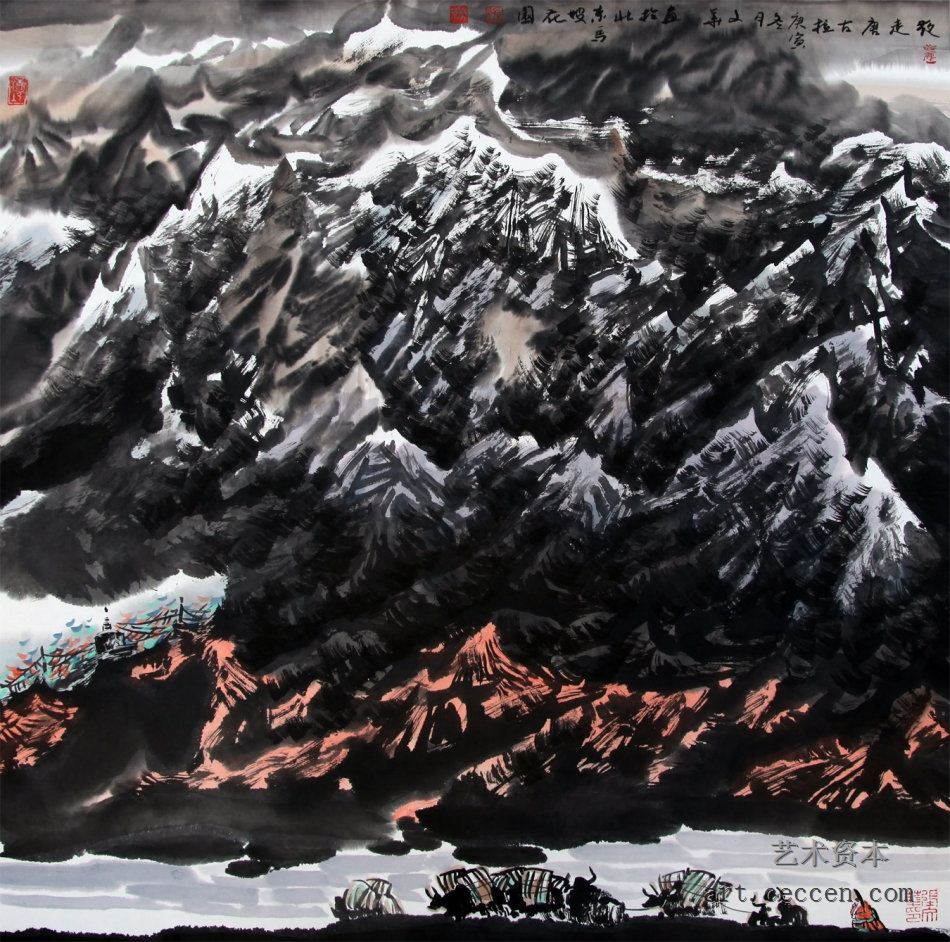 《夜走唐古拉》68cm×68cm