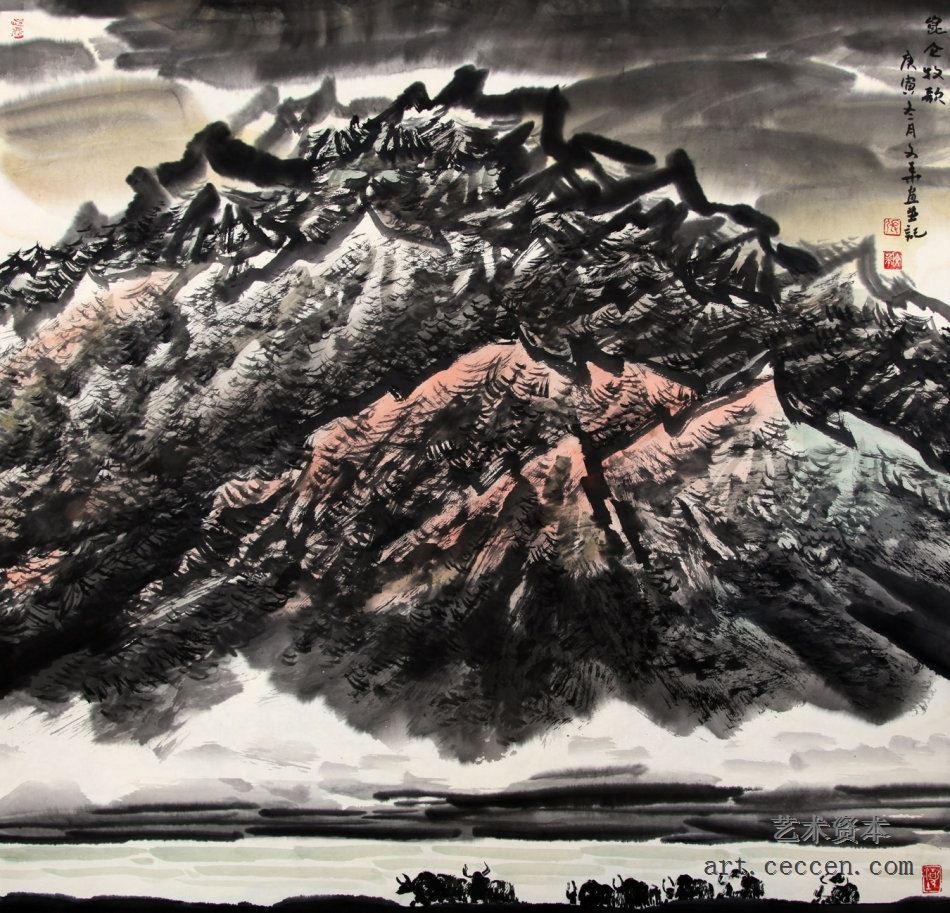 《昆仑牧歌》68cm×68cm