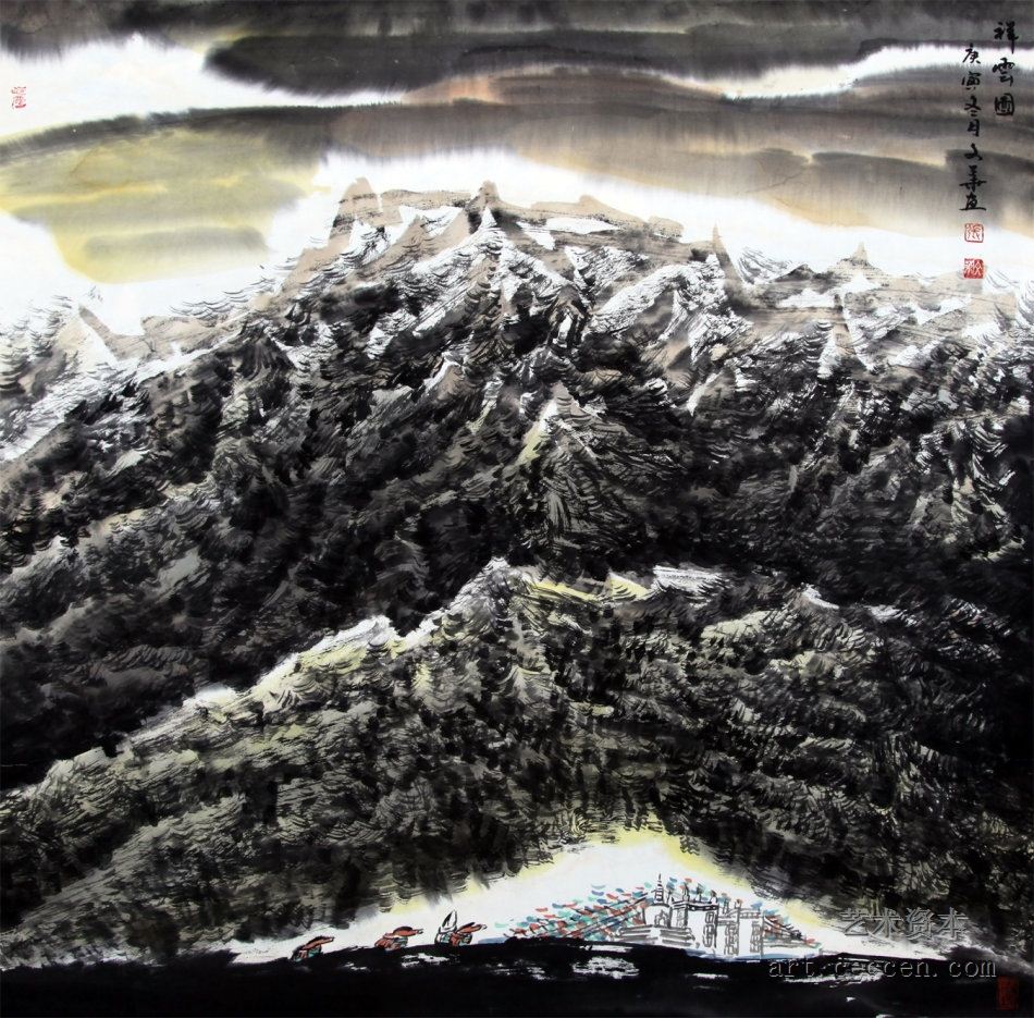 《祥云图》68cm×68cm
