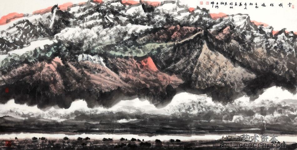 《雪域胜境》68×136cm2012年