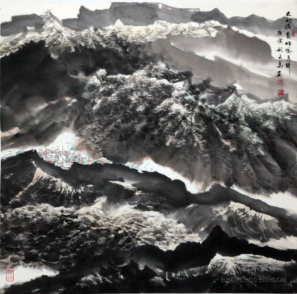 大山深处的风马声68x68cm