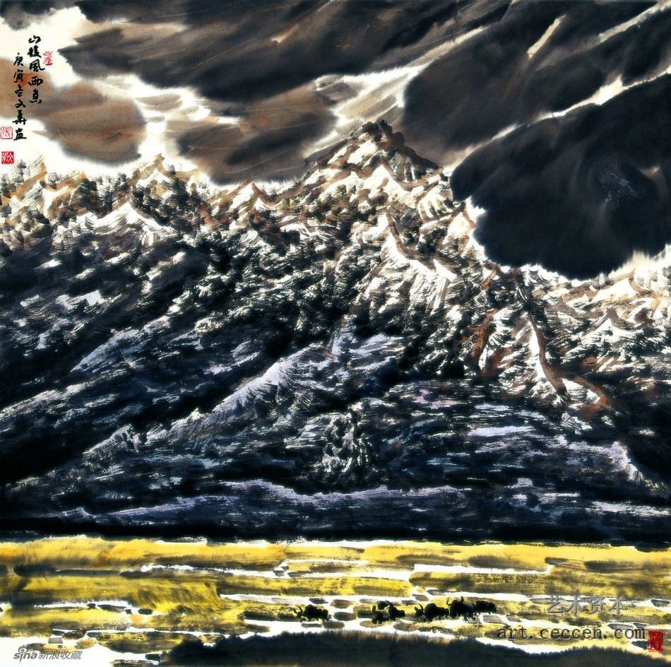 山后风雨急68x68cm