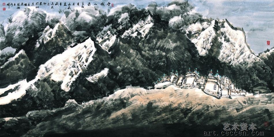 雪域人家（3）68x136cm2012年