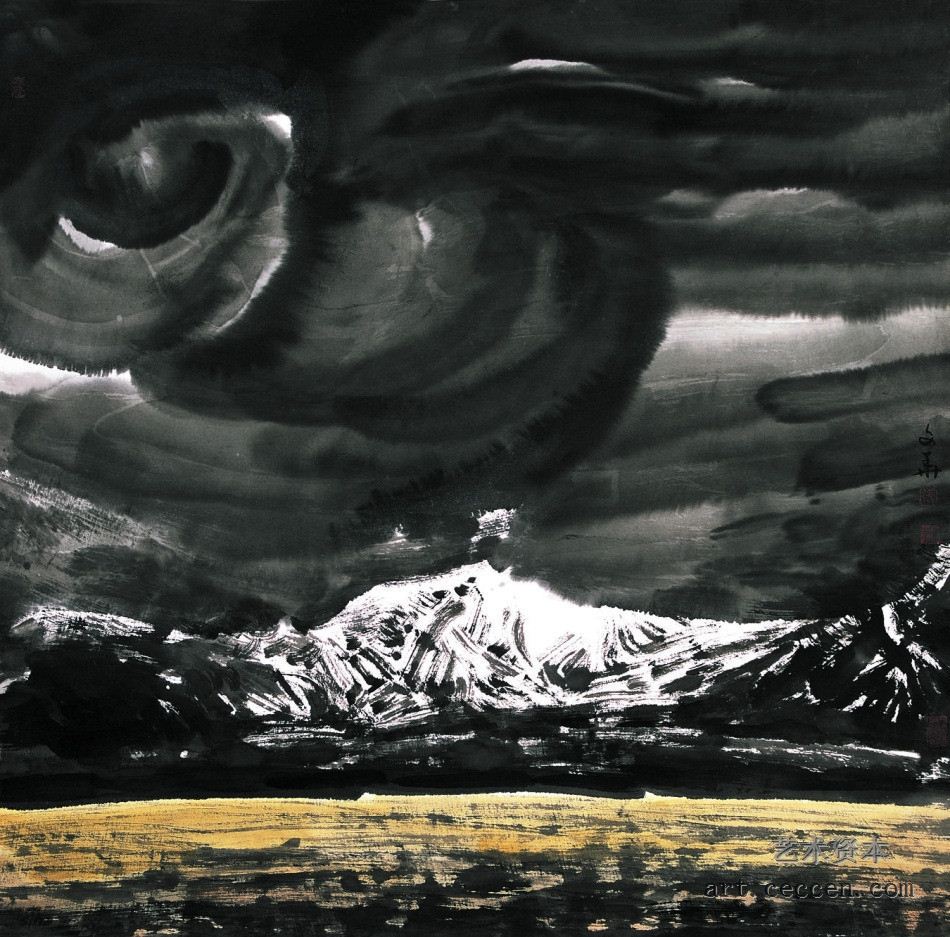 高原云卷68x68cm2006年