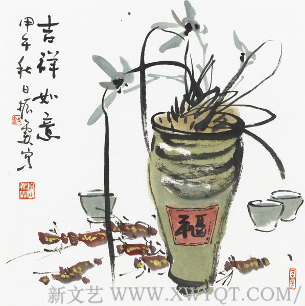 《吉祥如意》34x34cm