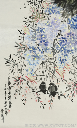 《多情最爱紫藤花》规格：138cmx69cm