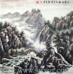 《山青水韵》规格：68×68cm
