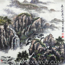 《春山流泉》规格：68×68cm