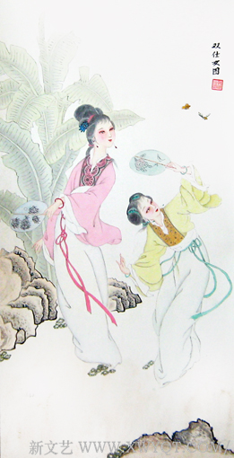 殷德江作品《双仕女图》
