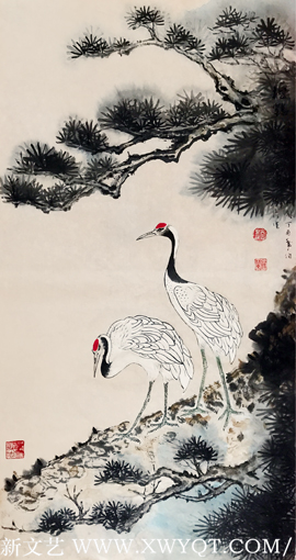 赵珂作品《松鹤延年》