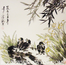 《花香浓郁竹荫下》