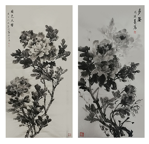王翠竹作品《国色天香》《多姿》