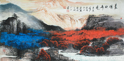 贺泉作品3《晨晖映奇观》（四尺）