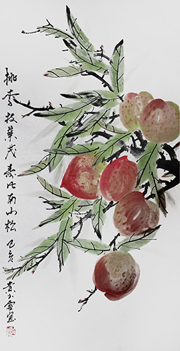 黄玉灵作品《桃李枝叶茂，寿比南山松》