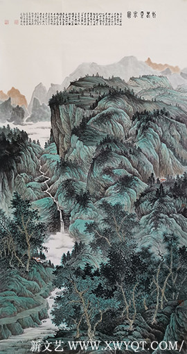 贾臻作品《初春云泉图》