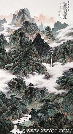 贾臻作品《高云溪山图》