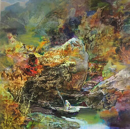 杨兴雅作品10《渔趣》100X100cm（2006年）