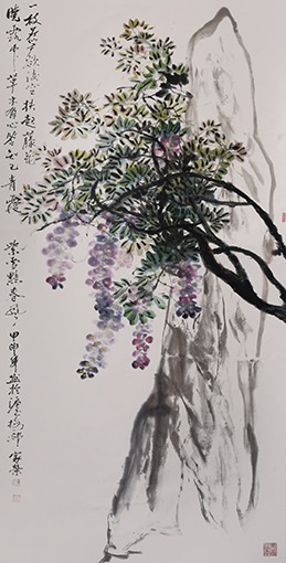 徐家荣作品6《紫藤—青霞紫雪点春风》
