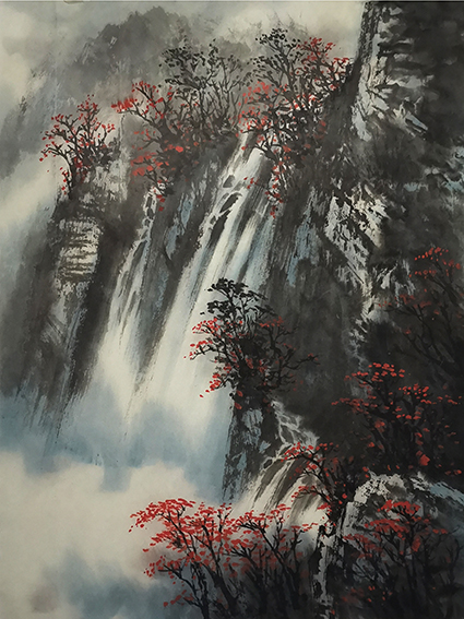 顾家深作品1《雨后山泉》