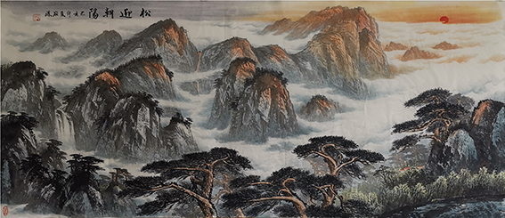 顾家深作品8《松迎朝阳》