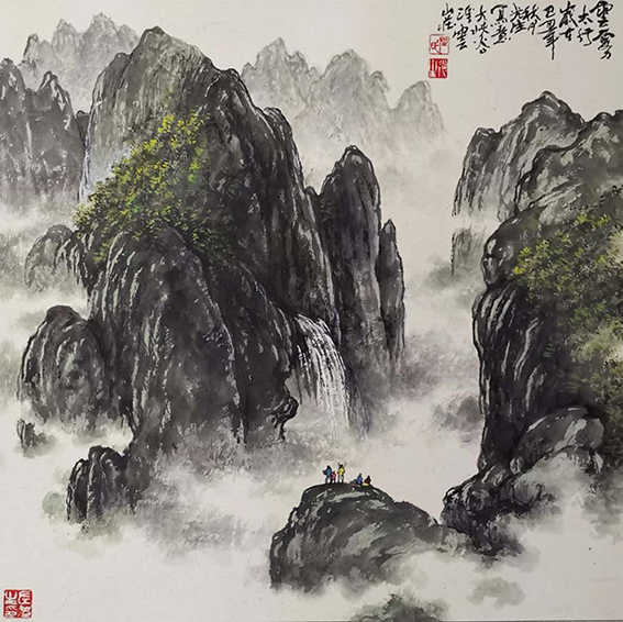 左光生作品《云雾太行》规格：67㎝x67㎝